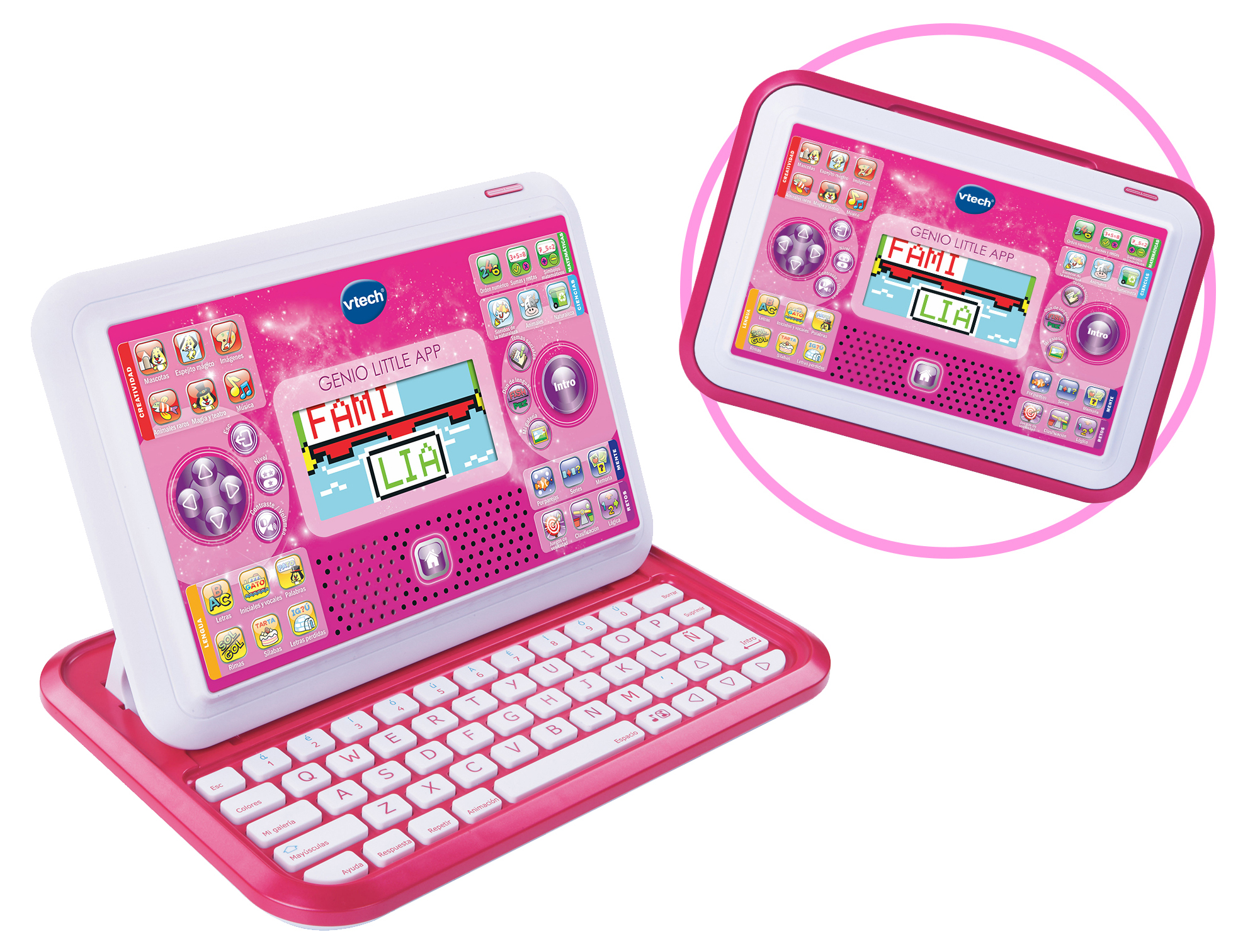 VTech Genio Little app rosa ordenador tablet infantil